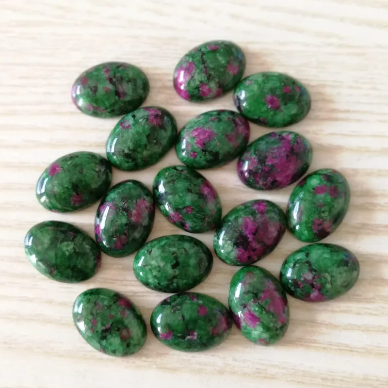 

Wholesale fashion natural epidote stone beads charms 13x18mm oval CAB CABOCHON 50pcs for jewelry accessories Free shipping