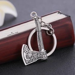 Skyrim Vintage 3D Slavic Axe Perun's Charm Key Chain Symbol of Norse Amulet Valknut Celtics Knot Men's Keychain Gift