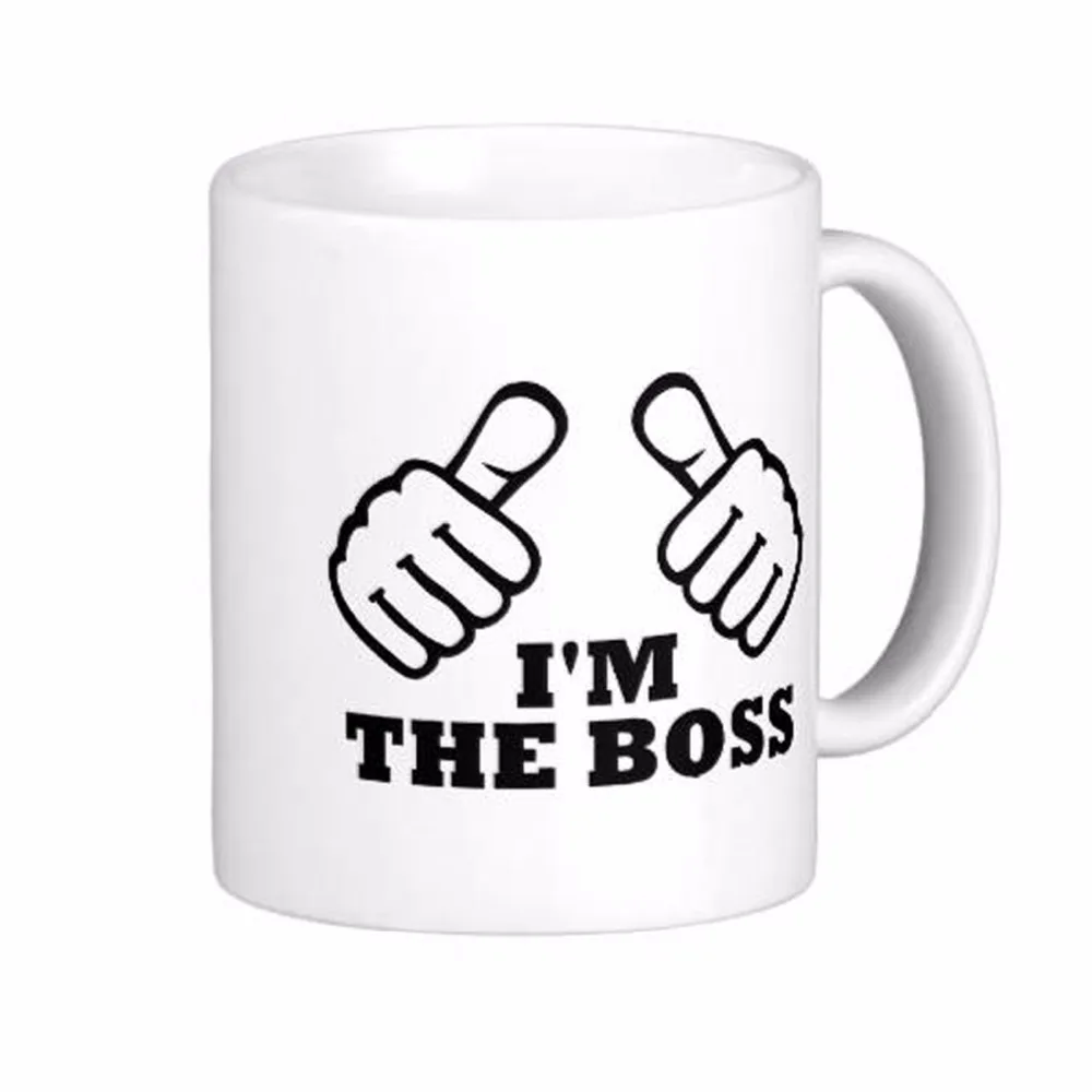 I'M The Boss White Coffee Mugs Tea Mug Customize Gift By LVSURE Ceramic Mug Travel Coffee Mugs