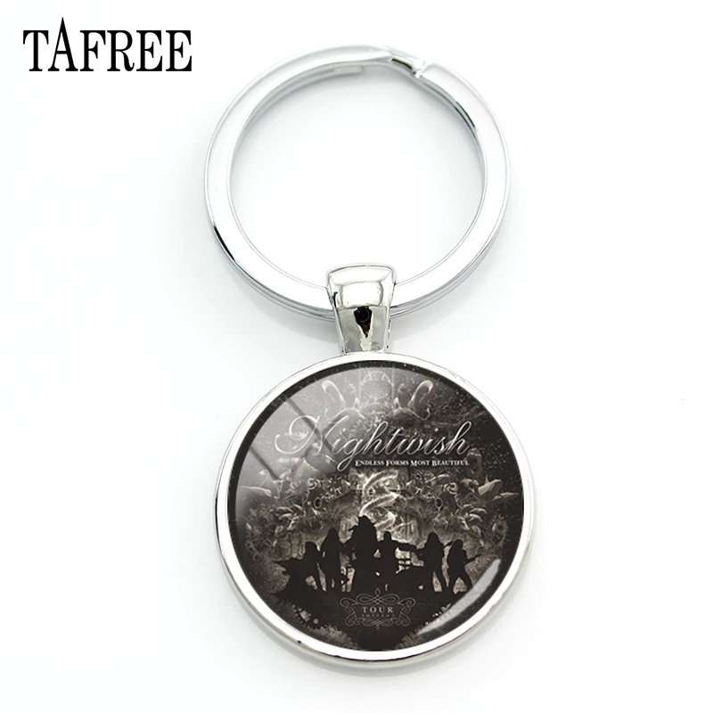 TAFREE Nightwish Key Chains Fashion Music Band Style Keychains Round Handmade for Bag Car Key Women Accessories Jewelry NW582