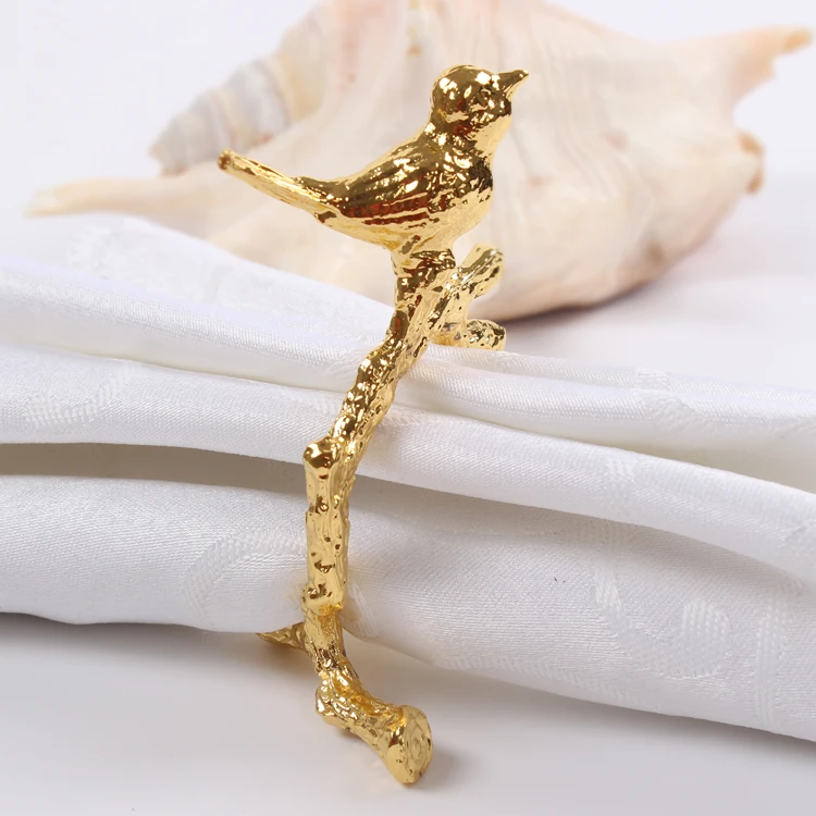 

4pcs/lot Exquisite high-end very happy bird napkin ring model room hotel napkin buckle decorated