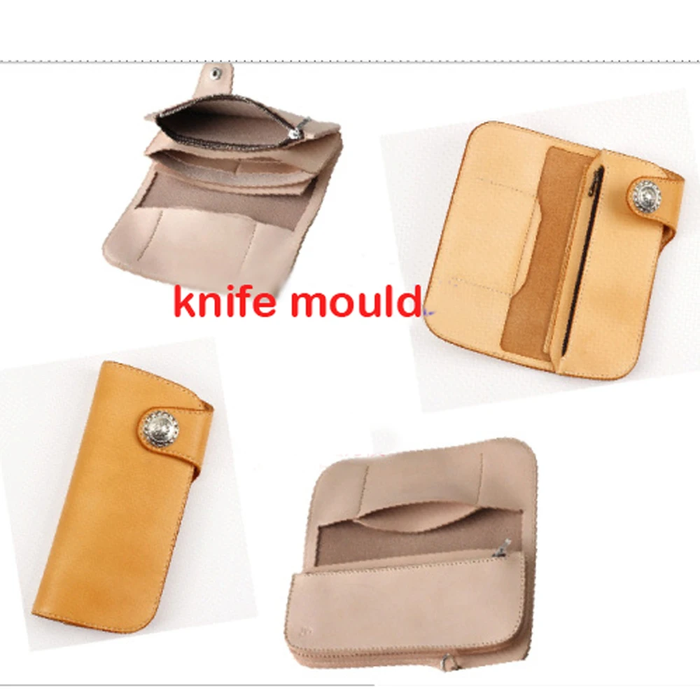 DIY leather craft vintage wallet inner zipper pocket die cutting knife mould punch tool set