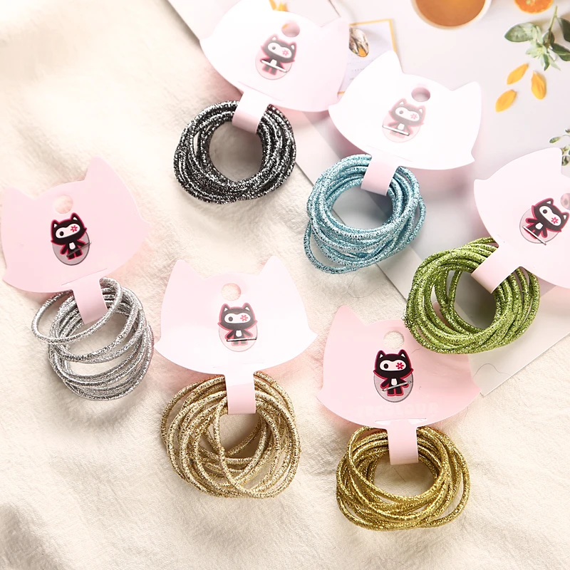 12色50ピース/ロット3センチメートル子ゴムバンドヘアアクセサリー卸売新ファッションキャンディーの色の髪のためのゴムひも子供