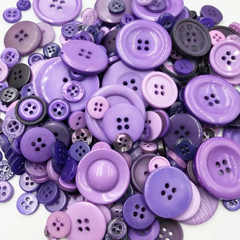 Purple mix size 50 Gram DIY Making Hand Knitting doll\'s clothing Buttons Resin Promotions Mixed Sewing Scrapbook PT224