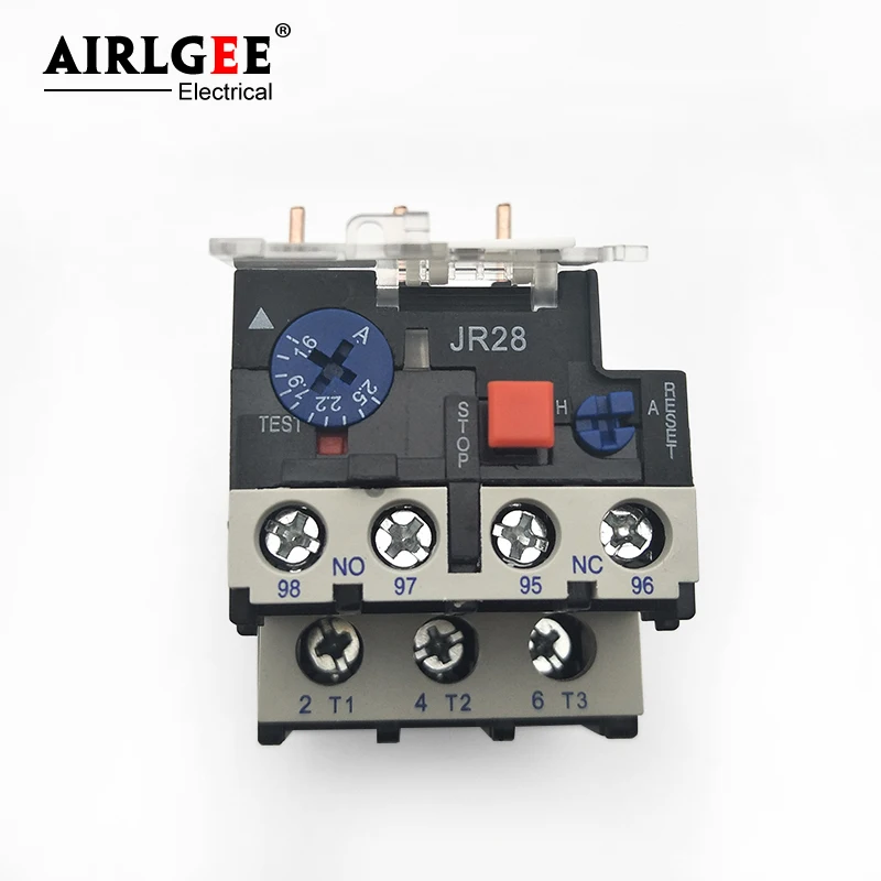 JR28-25 3 Pole Motor Protection Thermal Overload Relay 0.63-1A 1-1.6A 1.6-2.5A 5.5-8A 7-10A 9-13A 12-16A 17-25A For CJX2-9-32