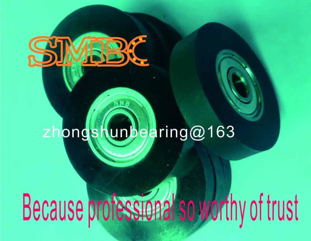 PU Cladding Bearing ATM Rubber wheel Press paper round 3D Printer wheel 624ZZ bearing size:4*21.8*5