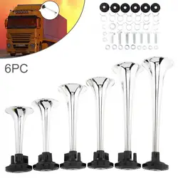 12V 178db Super Loud Chrome Six Trumpet Electronically Controlled Car Air Horn for Cars/Trucks/Boats/Motorcycles with Compressor