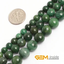 6mm 8mm 10mm Green African Jades (Jadeite) Acceories Beads Natural Jades Round Beads For Jewelry Making Strand 15