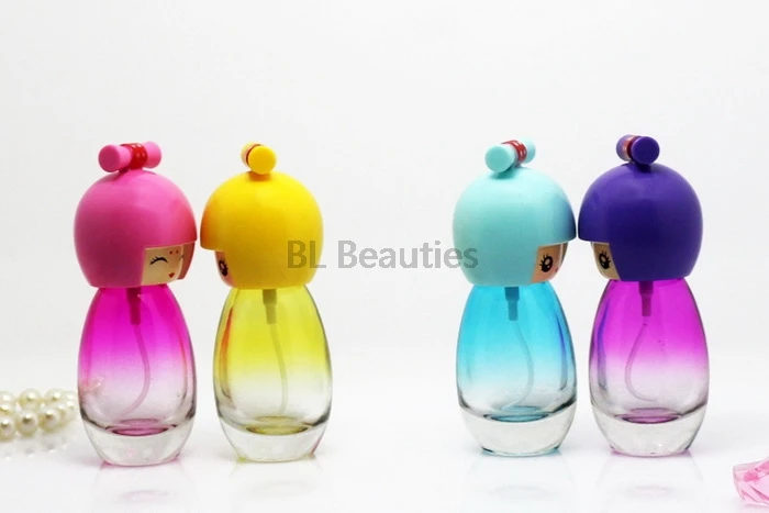 20ml Cute Doll Frosted Perfume Bottle Glass Essential Oil Bottle Spray Bottles Packing Refillable Cosmetic Containers 100pcs/lot