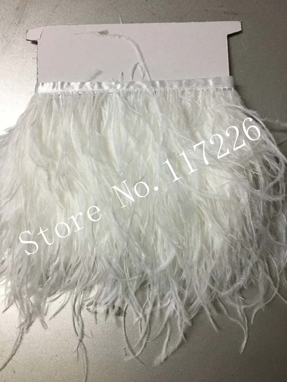 Wholesale perfect 10 yards high quality natural white Pheasant feather Villus ribbon  Decorative diy