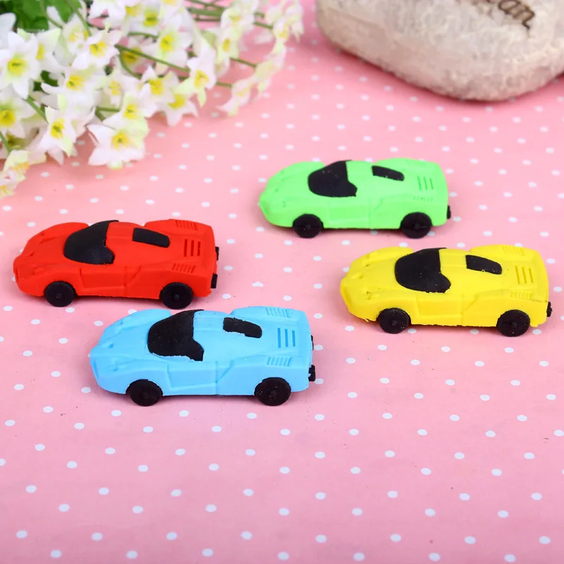 20 pcs Korean new creative stationery cartoon car eraser toy rubber clay wholesale