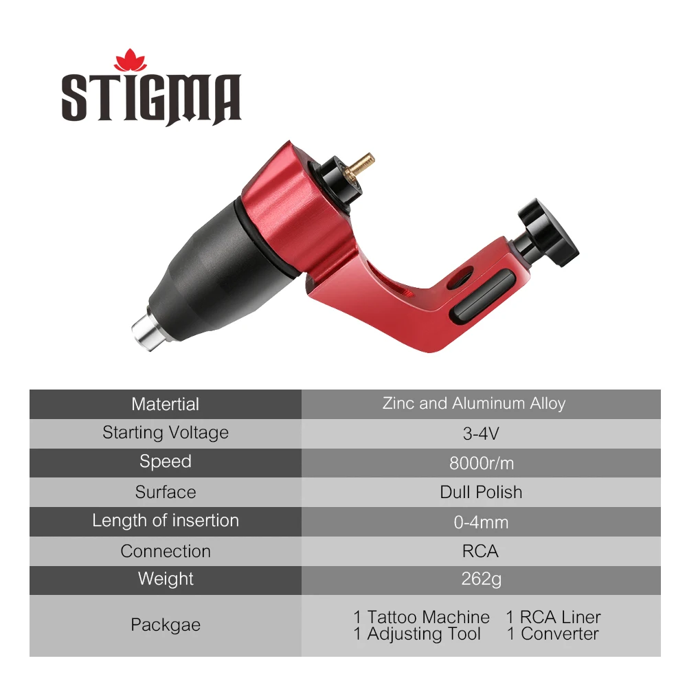 Stigma Rotary Tattoo Machine High Quality Adjustable Stroke Direct Drive RCA Cord Professional Gun Black Color Tattoo M635