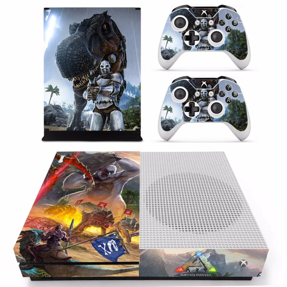 เกม ARK Survival Evolved ผิวสติกเกอร์รูปลอกสำหรับ Microsoft Xbox One S คอนโซลและ2ตัวควบคุมสำหรับ Xbox One S สกินสติกเกอร์