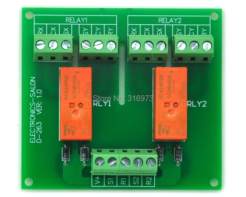 

Passive Bistable/Latching 2 DPDT 8 Amp Power Relay Module, 5V Version, RT424F05