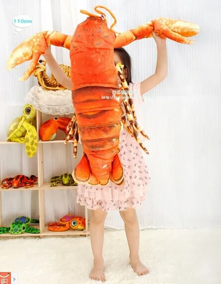 ประมาณ110ซม.จำลองกุ้งก้ามกราม Plush ของเล่นตุ๊กตาหมอนของขวัญ W4622