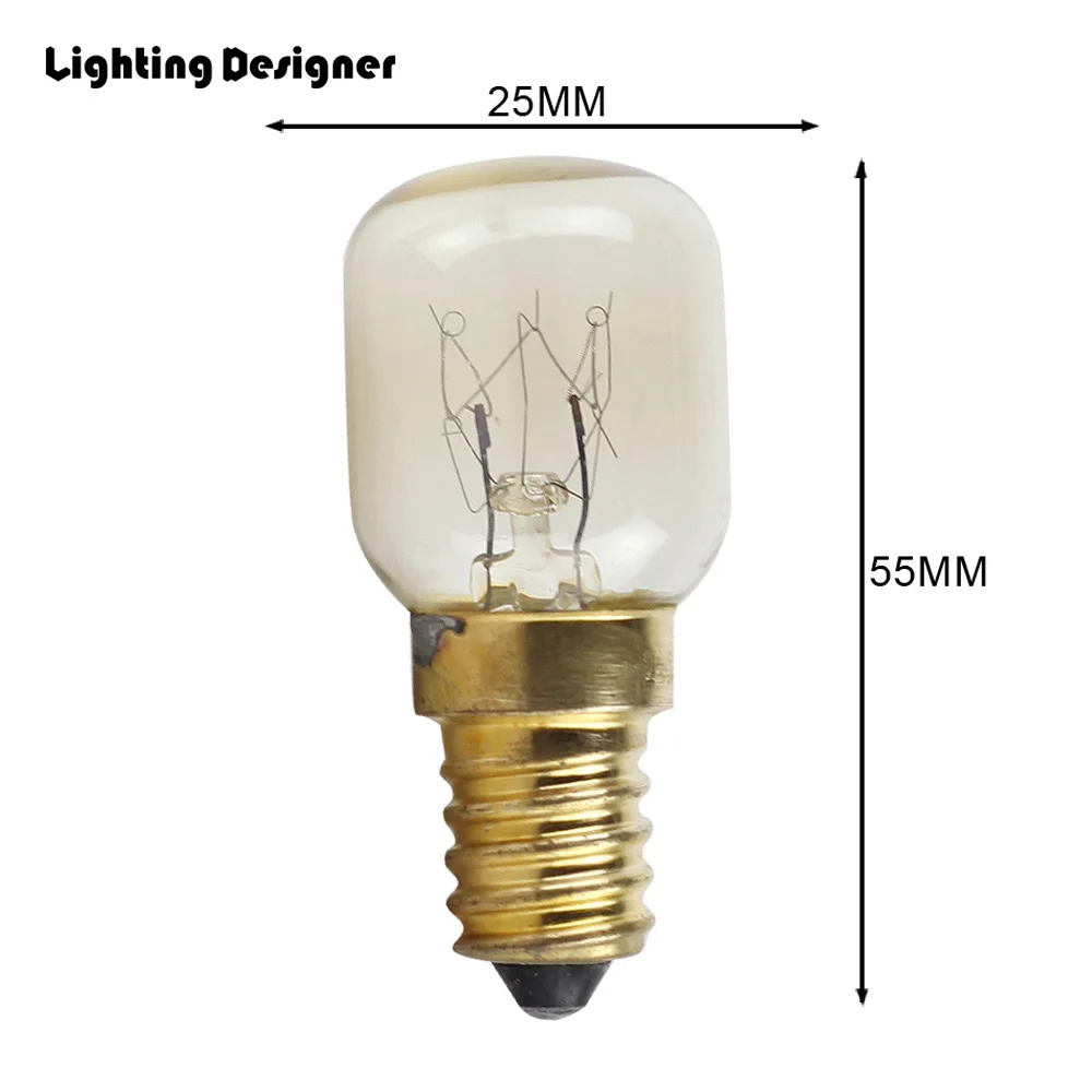 10PCS 25W 300 degree high temperature bulb Oven bulb microwave bulb salt crystal bulb E14 Screw Cap Pygmy Lamp Salt crystal lamp
