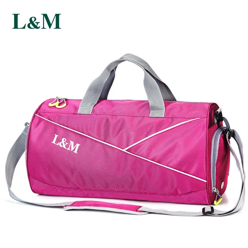 L&M Professional Durable Gym Bag Women Men Travel Bag Fitness Training Bags Oxford Cloth Sport Shoulder Bags with Shoes Storage