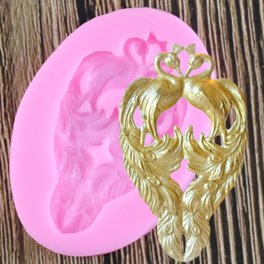 DIY Peacock Relief Silicone Mold Cake Border Chocolate Fondant Mould Cake Decorating Tools Kitchen Baking Tools