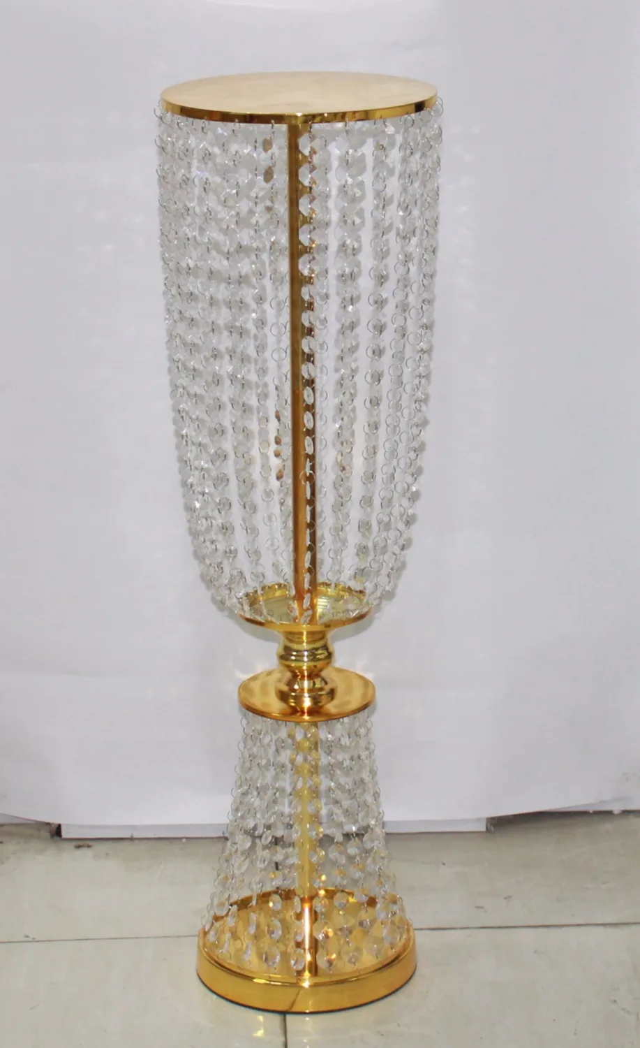 10PCS/LOT Gold Wedding Road Lead 80 cm Tall Acrylic Crystal Flower Stand Wedding Centerpiece Event Party Decoration