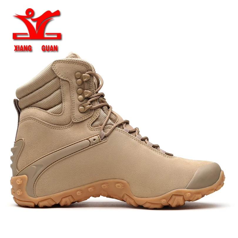 XIANGGUAN men High top Hiking Shoes Outdoor Sports Tactical Boots Wear-Resistant Camping Sneakers men Waterproof Women Footwear