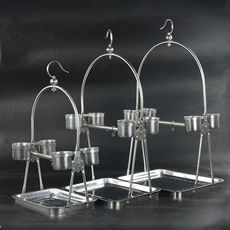 

Stainless Steel Parrot Stand Holder / Bird Cage Shelf Rack Contains Bangle -portable Decorativas Hot Sale