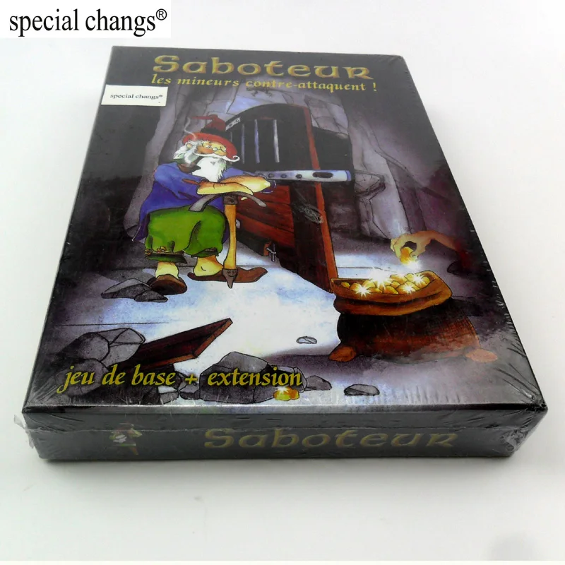 Saboteur 1+2 card game with english instruction jogos de tabuleiro dwarf miner jeu de base+extension board game