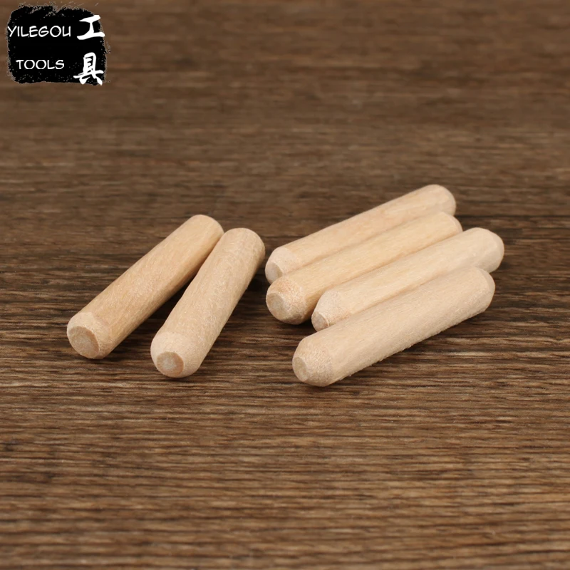 100 Pieces M6*30mm Dowelled Joint, Wooden Dowel, Wood Plug, Diameter 6mm Length 30mm