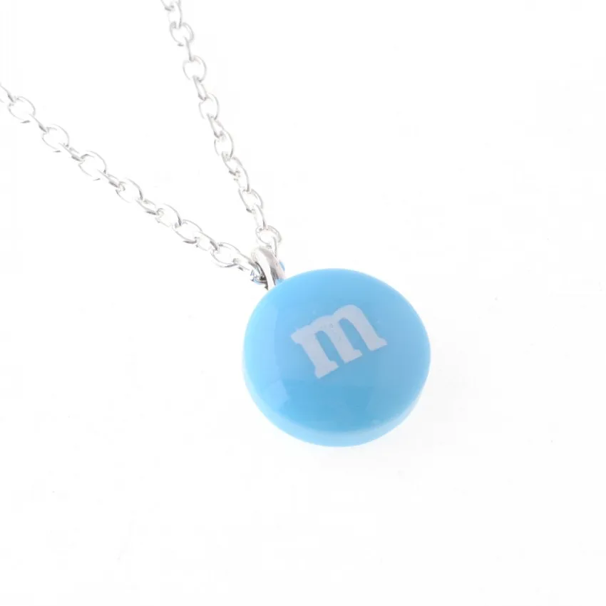 Free Shipping 2pcs Candy Letter M Resin Pendant Necklace 18\