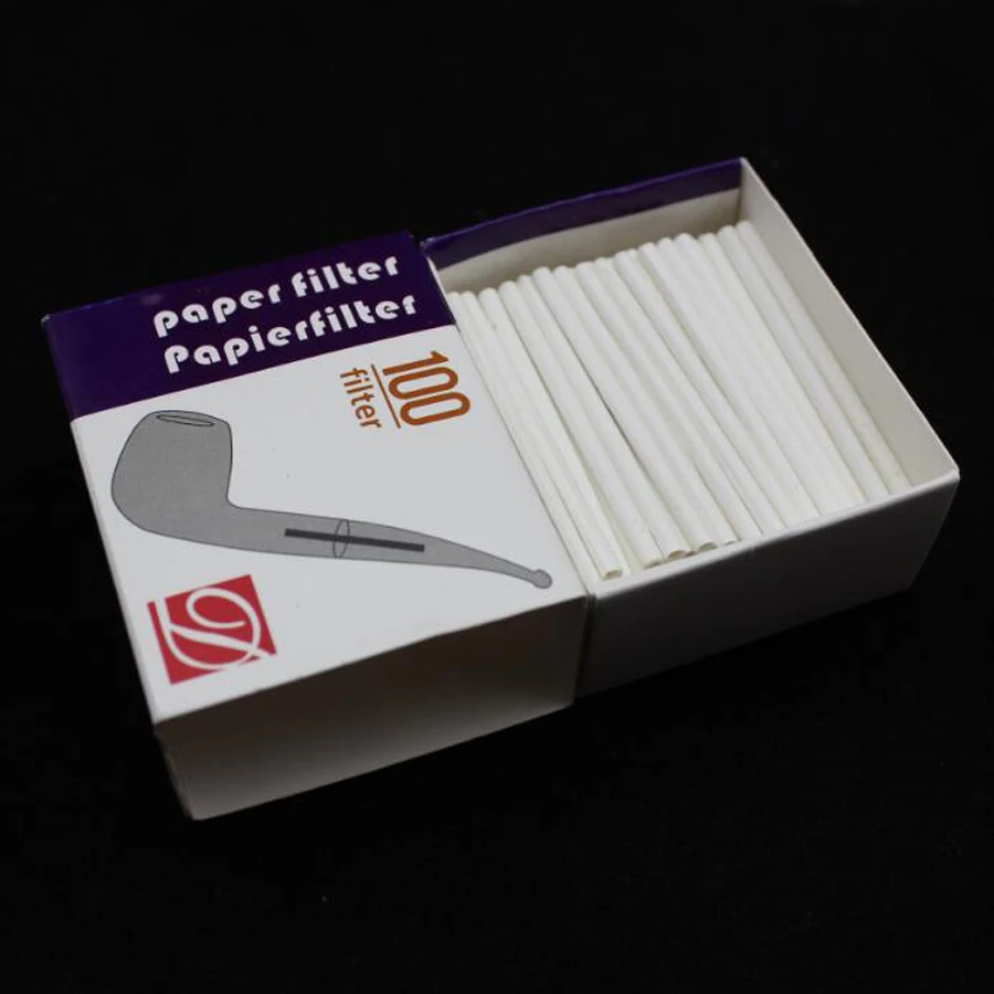 Wholesale New 1 Box 100PCS 3mm D-BRAND Paper Filters For Smoking Pipe Pleasant DIY Smoke Papie Filter Smoking Tools Accessories