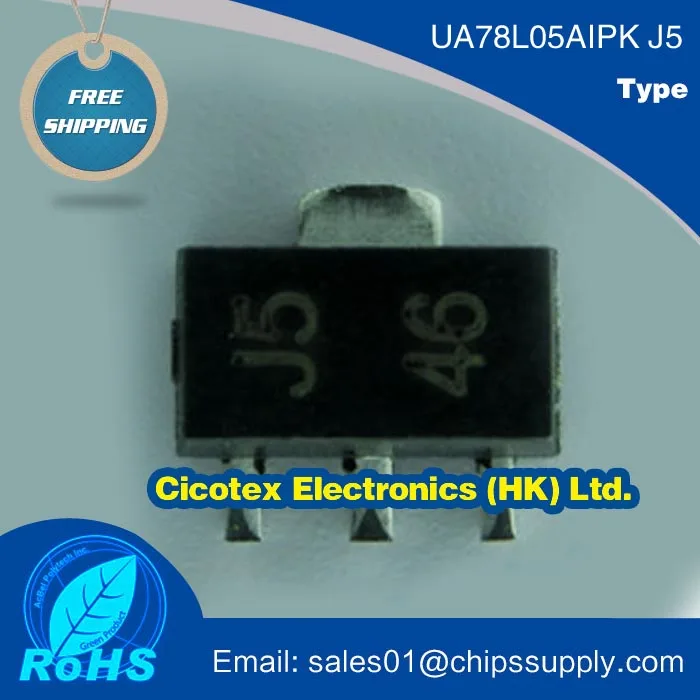 10pcs/lot UA78L05AIPK J5 manorialism ic chip IC REG LINEAR 5V 100MA SOT89-3 UA78L05AIPKG3