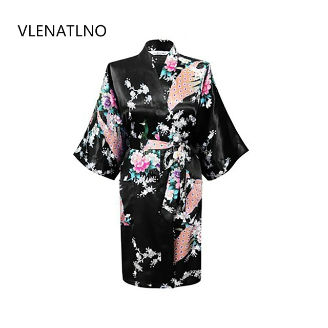 2015 Silk Kimono Robe Bathrobe Women Satin Robe Robe Longue Femme For Women Night Sexy Robes Night Grow For Bridesmaid Summer