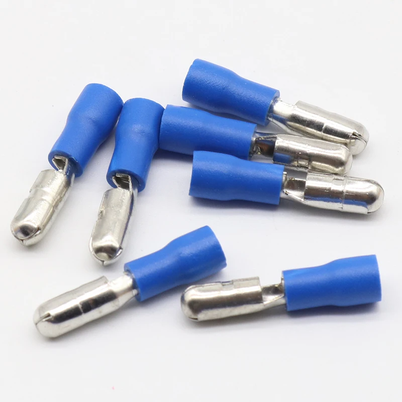 Hot 50 X Blue Male Female Bullet Connector Crimp Terminals Wiring 22 - 16 AWG