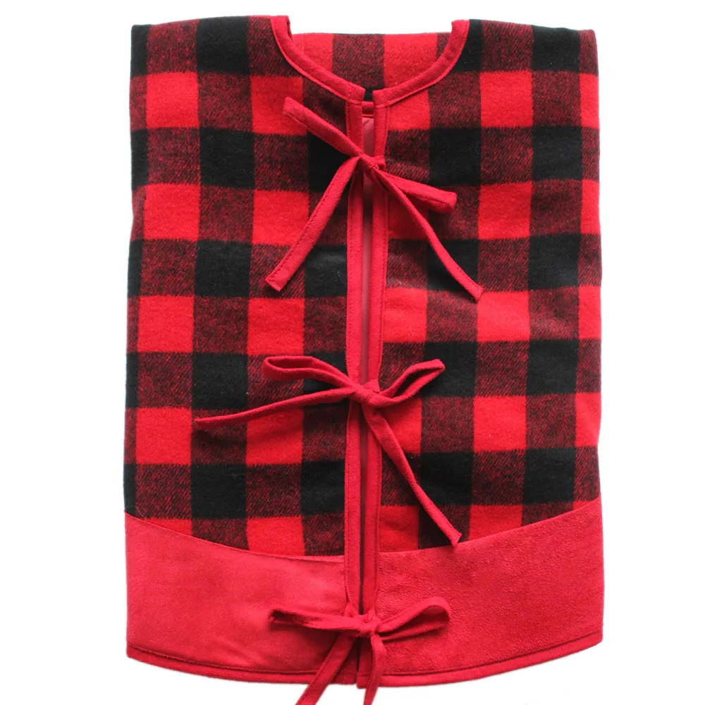 Free Shipping buffalo check Christmas Tree Skirt with red Border Christmas decoration