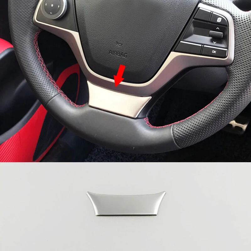 

For Hyundai Solaris 2 Interior Steering Wheel 6 o'clock Direction Stainless Steel Car-styling Interior Mouldings 2017 2018