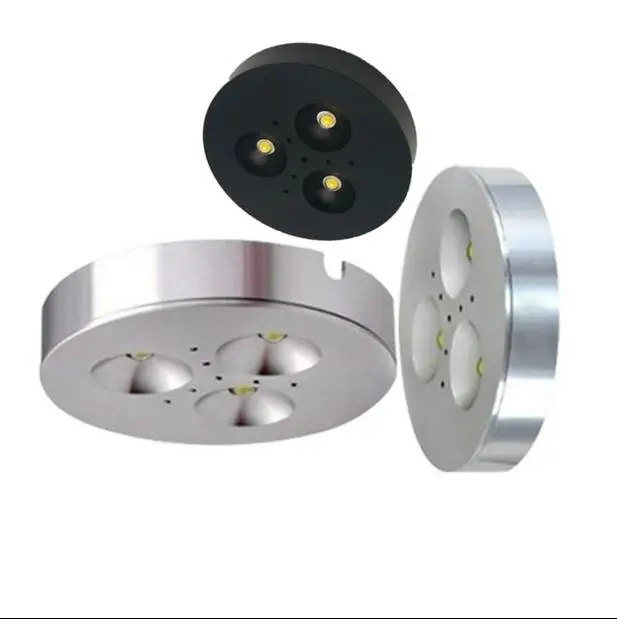 

Free Shipping Dimmable 3X1W Warm White/Cold White Aluminum LED Cabinet Light puck light led down light