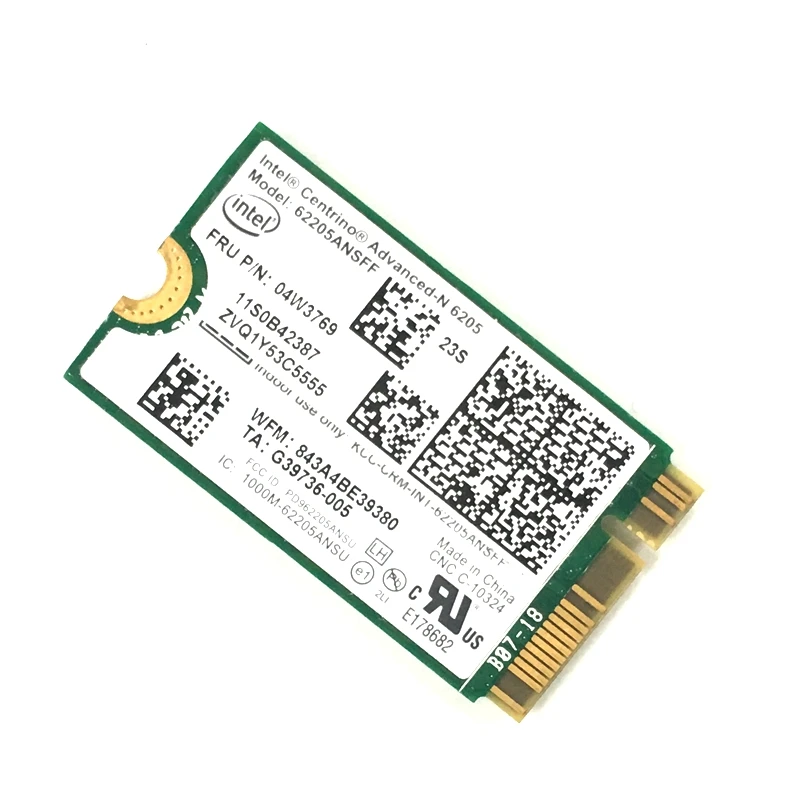 Originele voor Lenovo Thinkpad x1 carbon 62205 ANSFF N6205 62205AN SFF WIFI Card Wifi Wlan Netwerk Kaarten 04W3769 NGFF M.2 6205