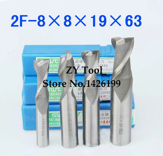 Free Shipping 5 pcs/set 8.0MM 2 Flute HSS & Aluminium End Mill Cutter CNC Bit Milling Machinery tools Cutting tools.Lathe Tool