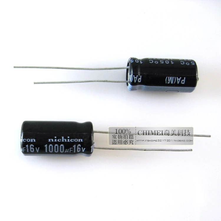 Electrolytic capacitor 1000 ยูเอฟ 16 โวลต์ปริมาณ 8X12 มิลลิเมตรตัวเก็บประจุ 8*12 มม.