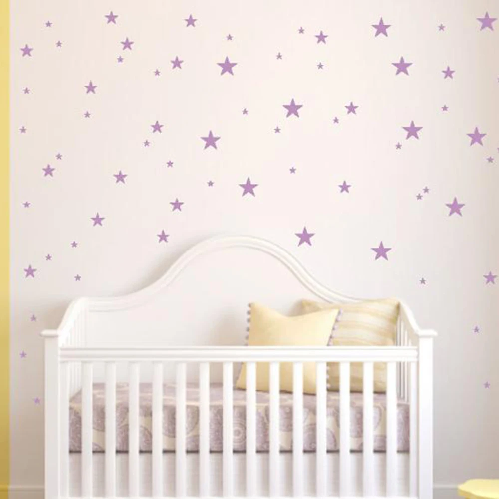 50Pcs  Mutiple Size Cartoon Star Wall Sticker Nursery Kids Room Gold Star Wall Decal Playroom Classroom Dorm Vinyl Decor