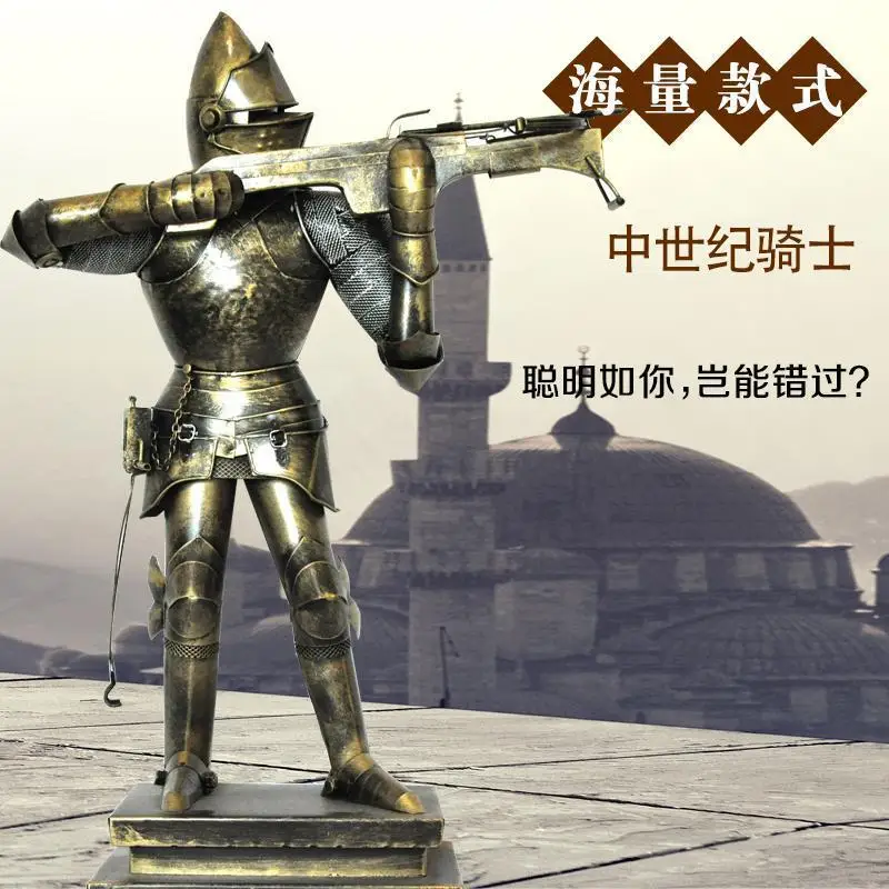 Antique metal crafts European medieval knight armor metal model creative handmade ornaments wholesale