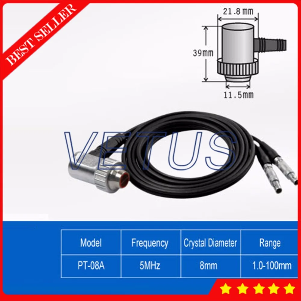 

1.0~100mm Measuring Range 5MHZ 8mm Sensor Standard Probe Transducers For Ultrasonic Thickness Gauge Measurement