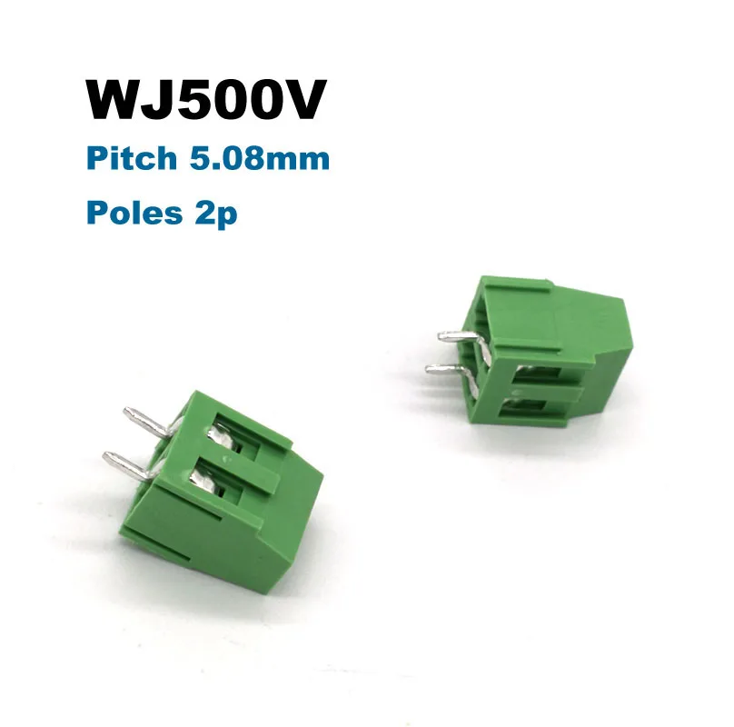 5/10Pcs Pitch 5.08mm Screw PCB Terminal Block Connector Straight Pin 2P 3P WJ500V Morsettiera Wire Cable Bornier 300V 10A 2.5mm