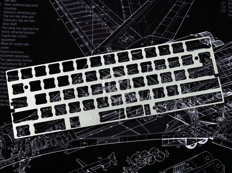 60% Aluminum Mechanical Keyboard Plate support xd60 xd64 gh60 silver color