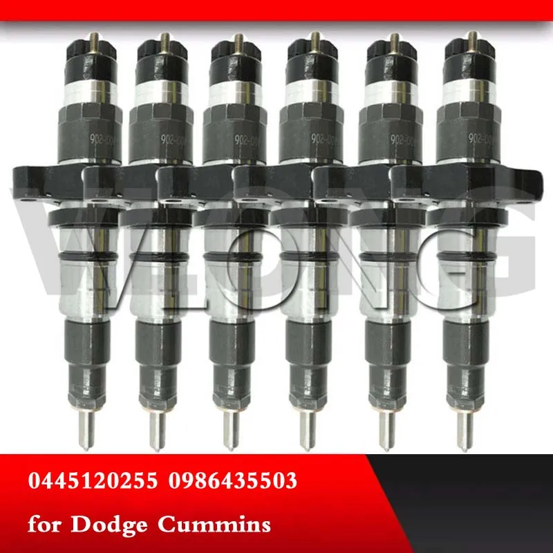 6PCS Common Rail Diesel Injection Nozzle 0445120255 0986435503 Diesel Injector 0 445 120 255 for Dodge Ram Cummins