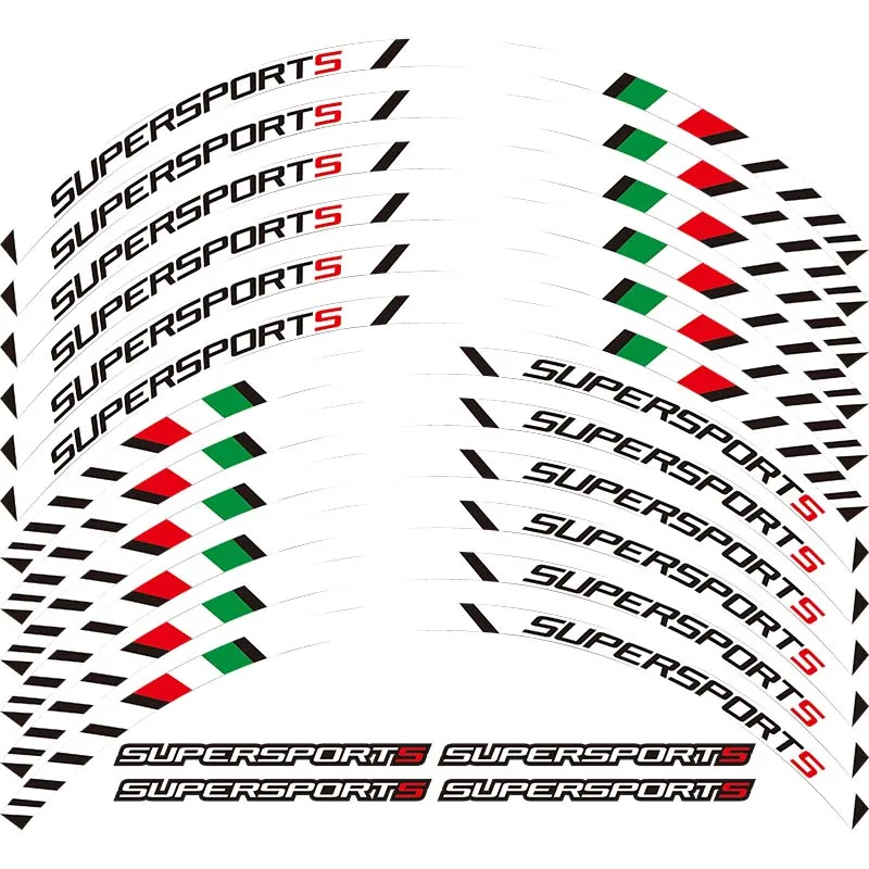 High quality Motorcycle Wheel Sticker Decal Reflective Rim Bike Suitable For DUCATI super sport supersport supersport s 939