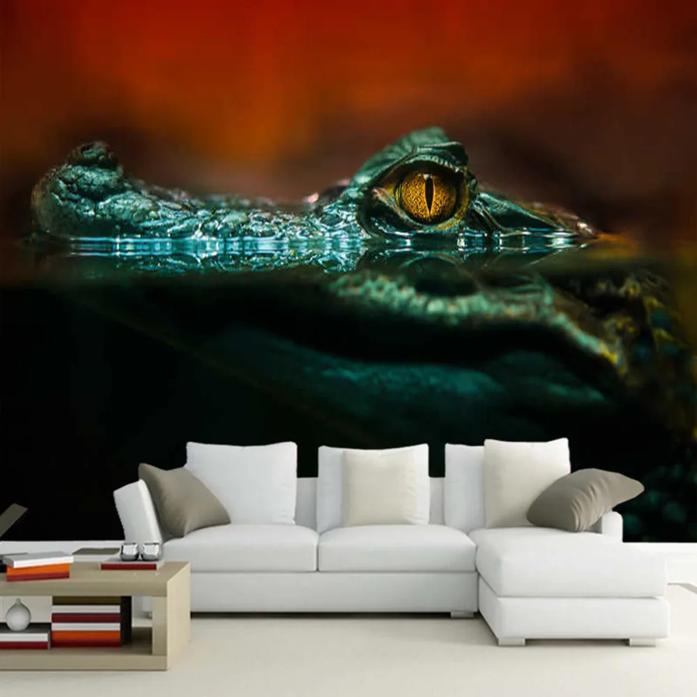 Crocodile eye in water animal 3d wallpaper papel de parede,living room TV wall bedroom wall papers home decor restaurant mural