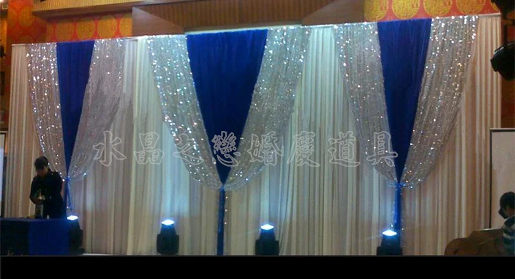 3M*6M Royal Blue white wedding stage background silk drape decoration white wedding backdrop curtain event party decor