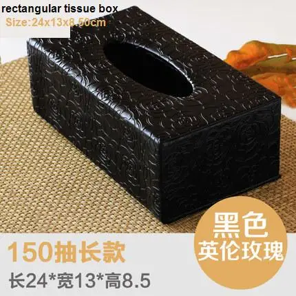 Tissue Box Creative imitation Leather British Rose Black Brown Tissue Box