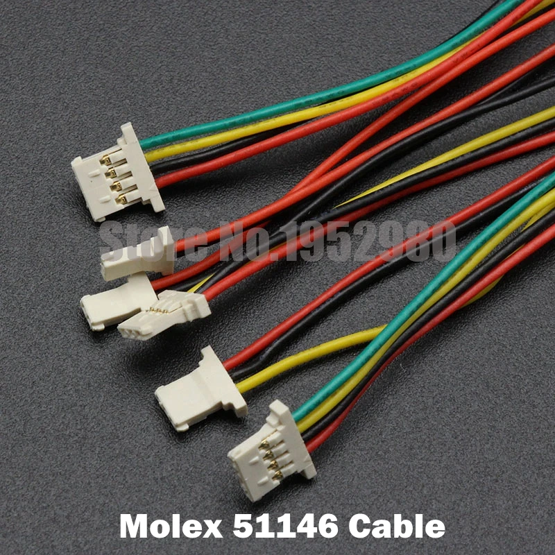 50PCS MOLEX 51146 Buckle 1.25mm Pitch Connector Wire Harness 2/3/4/5/6P 15CM Single End