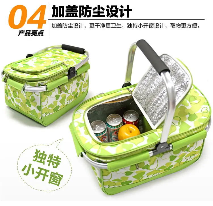 Große Größe Hohe Qualität Picknick Korb Auto Netze, Multi Funktion Tragbare Falten Isolierung Taschen Duffle, picknick tasche für Outdoor